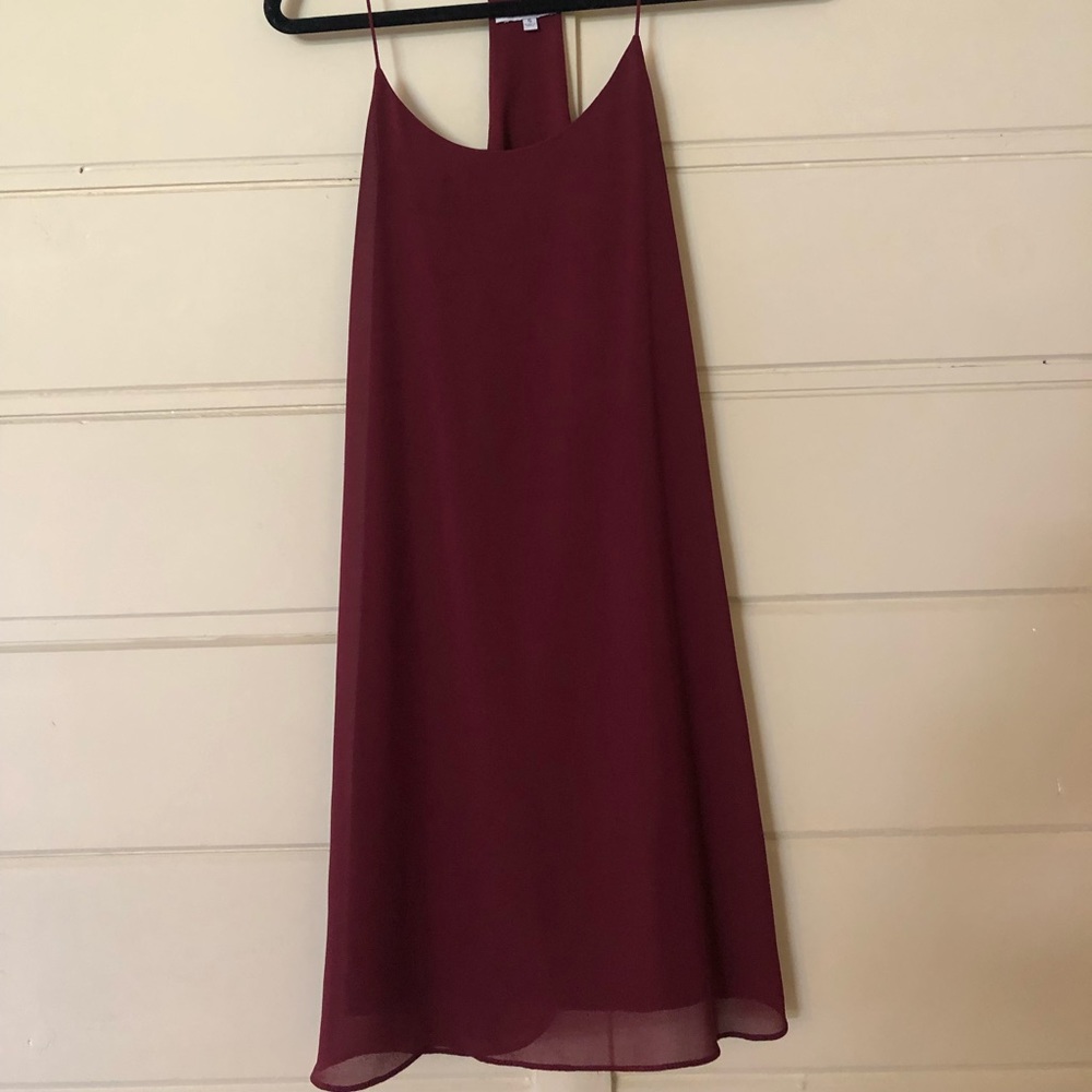 Fun and flirty dark red dress